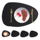 thumbnail image 1 of Set 4 Individuales + 4 Posavasos Impermeables Antimanchas 2 En 1 Jaspeado Negro, 1 of 8