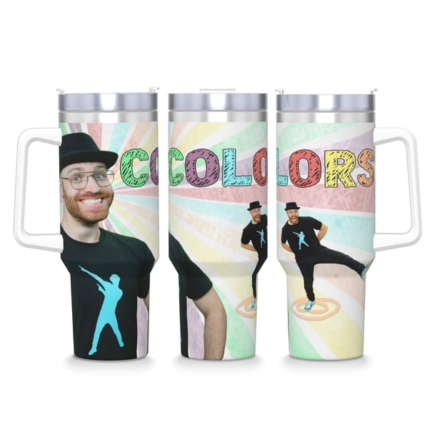 DJ Raphi Vaso aislado de acero inoxidable con asa, diseño temático, regalo para familia, amigos y fans; incluye pajita y encaja en el portavasos estándar, 40 oz