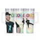 thumbnail image 1 of DJ Raphi Vaso aislado de acero inoxidable con asa, diseño temático, regalo para familia, amigos y fans; incluye pajita y encaja en el portavasos estándar, 40 oz, 1 of 6
