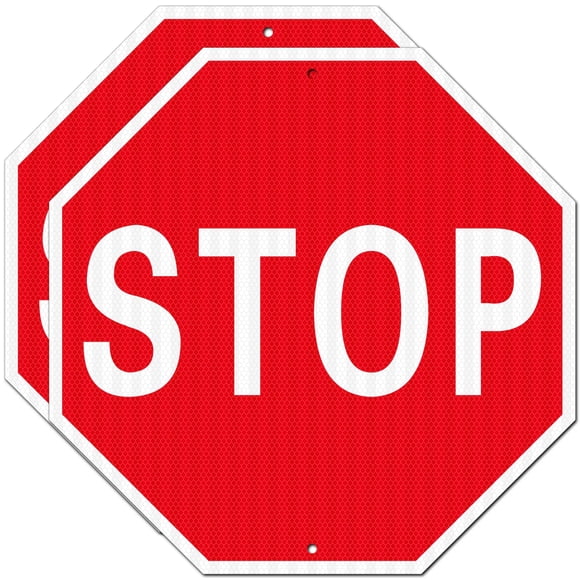 Juego de 2 Señales de Stop AUYKTE 61 cm x 61 cm Reflectantes