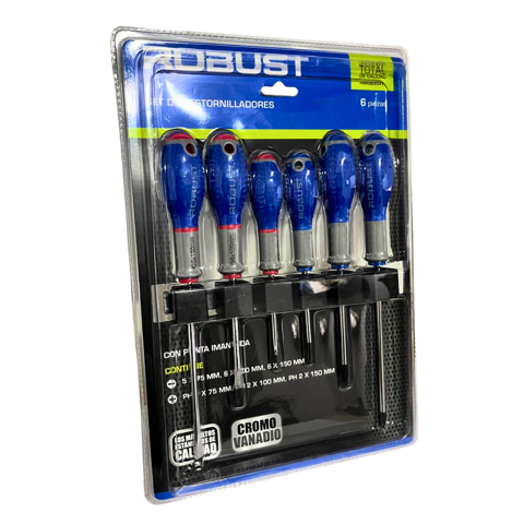 Set Destornilladores Juego De 6 Piezas Punta Imantada Robust