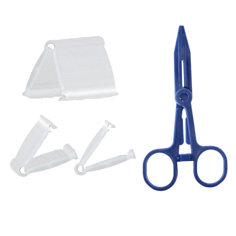 Magideal - Juego De 50 Pinzas Para Cordón Umbilical Y Fórceps Para Cerdos, Abrazadera Pequeña De Plástico Para Producción De Ganado Para Vacas, Cerdos, Animales,