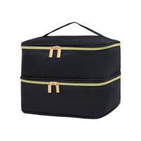 Ioensy - Bolsa De Almacenamiento De Esmalte De Uñas Con Capacidad Para 30 Botellas De Esmalte De Uñas Para Viajes Al Aire Libre Negro