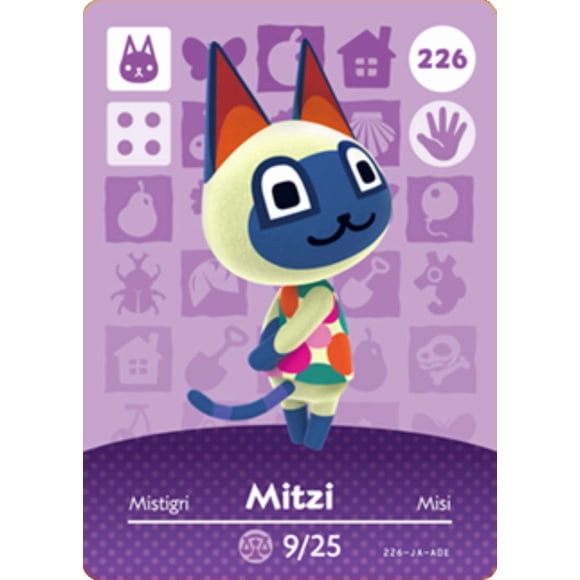 Tarjeta Amiibo Nintendo Animal Crossing Mitzi Serie 3 N° 226