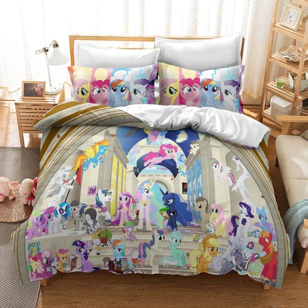 My Little Pony Friendship is Magic Bedding Set Printing Duvet Cover and Pillowcase Child Adult Anti-mite Plus Velvet )
