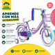 thumbnail image 4 of Bicicleta Infantil Little Monkey Aro 16 Morada Con Ruedas De Apoyo Asiento Ajustable Y Frenos Morada Con Canasto, 4 of 8