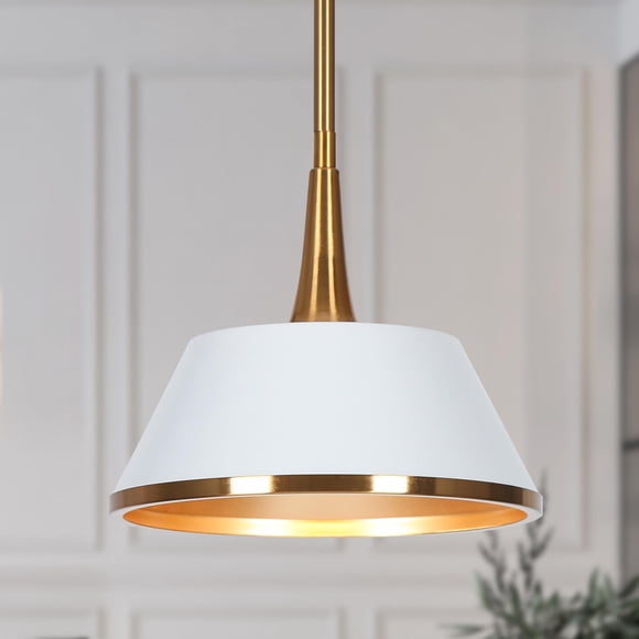 Lámpara colgante KSANA 23 cm blanco y dorado de metal