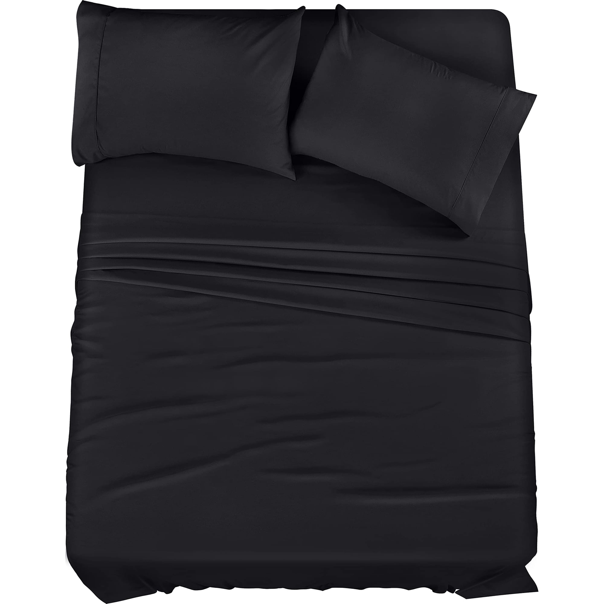 Juego De Sábanas Utopia Bedding Queen De Microfibra Cepillada, Color Negro