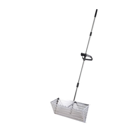 Magideal - Palilla Profunda De Rastrillo De Arena, Versátil, Acero Inoxidable, Tamizado, Mango Telescópico Fácil De Limpieza Premium Canasta De Cesta De Cesta De 201 Acero Inoxidable
