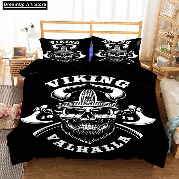 Fashion V-Viking Bedding Set Boys Girls Duvet Cover Pillowcase Bed Adult Bedroom