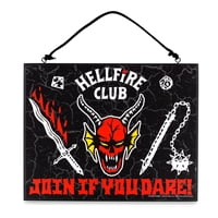 Silver Buffalo - Letrero Colgante De Pared Stranger Things Hellfire Club