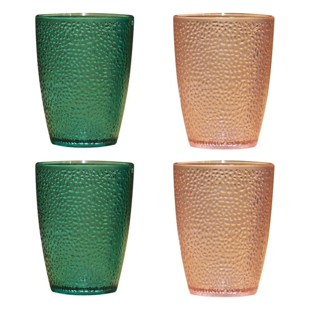 Vasos irrompibles para beber - Juego de 4 - Vasos de plástico - Apilables - Para jugos, bebidas, cócteles y más