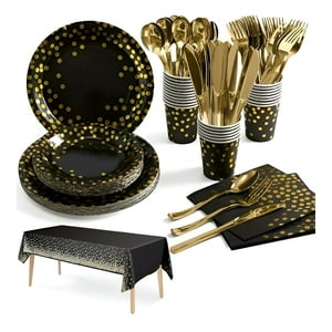 Set Vajilla Para Celebración Decoración 141Pcs Kit Cumpleaños Vasos Platos Servilletas Decoraciones De Fiesta De Cumpleaños Suministros De Fiesta Decoraciones De Mesa Cubiertos Pasteleriuscl