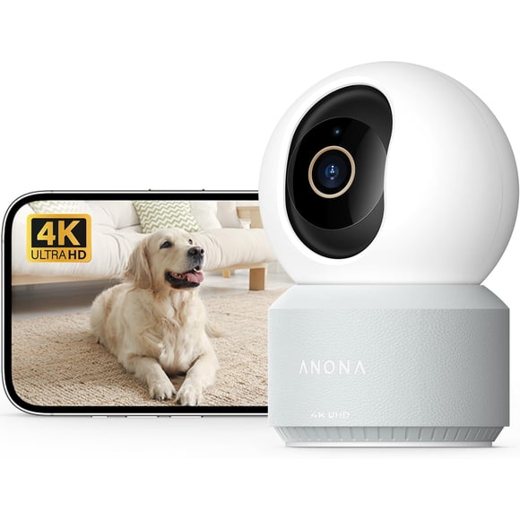 Cámara interior Anona Pano 4K UHD con giro e inclinación de 360°, Wi-Fi 2.4G/5G