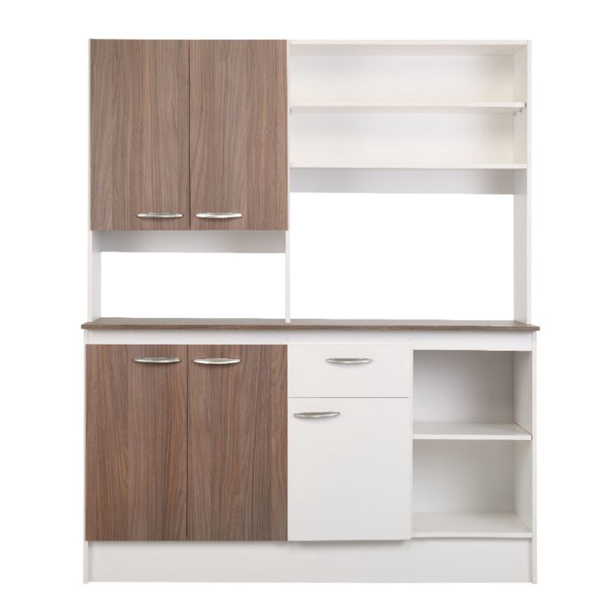 Kit Cocina Paula 5 Puertas 1 Cajon Nogal - Blanco