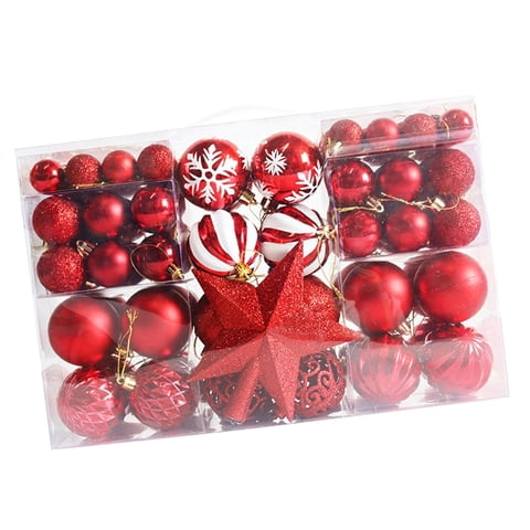 Bothyi - Bolas De Navidad Colgantes Bolas De Decoración Colgante Para Exteriores 101Pcs Rojo