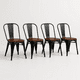 thumbnail image 1 of Pack de 4 sillas Tolix con asiento de Madera Oscura Walnut - Negras, 1 of 7