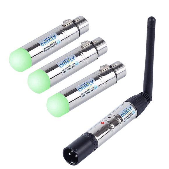 Kit transmisor y receptor inalámbrico DMX512 CHINLY 2.4G 400 m