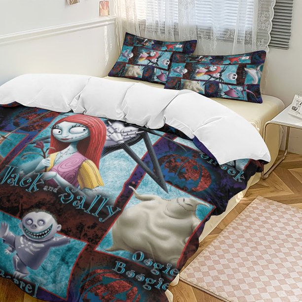 Jack Sally The Nightmare Before Christmas Comforter Set Soft 3 Pcs Twin Bedding Sets Thicken for All Season