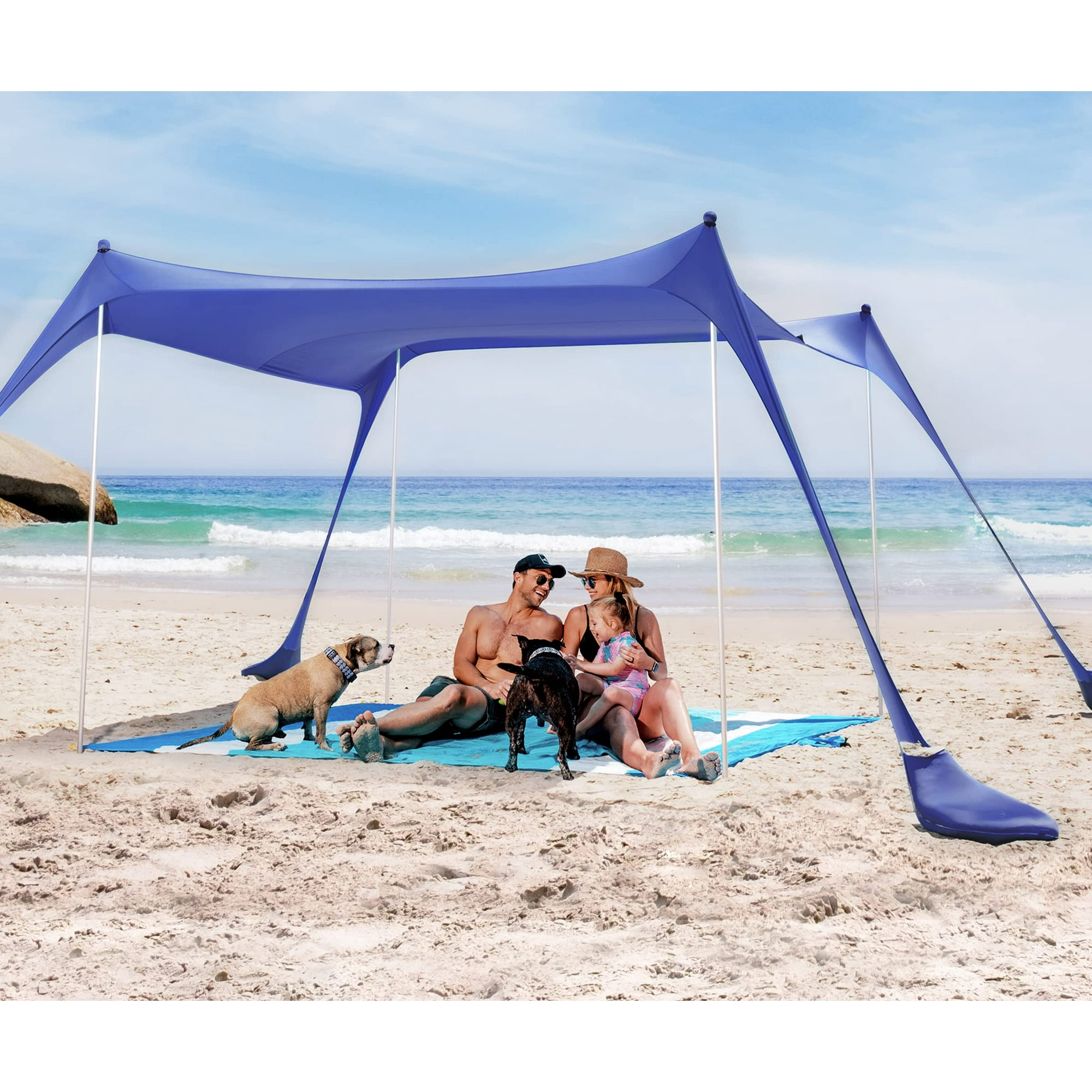 Carpa De Playa Sun Ninja, Plegable, Con Protección Solar Upf50+, 10 X 10 Pies