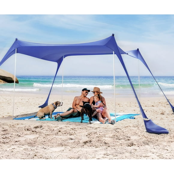 Carpa de playa SUN NINJA, plegable, con protección solar UPF50+, 10 x 10 pies