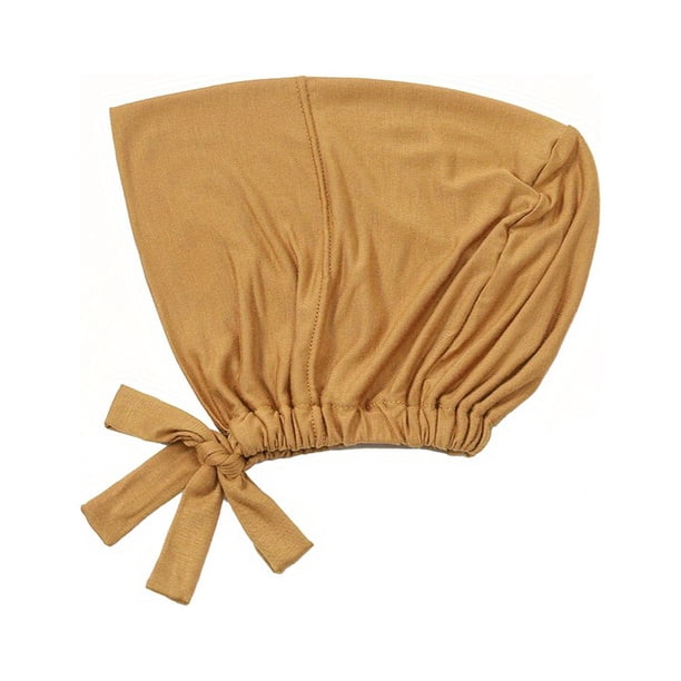 Stay Stylish & Comfortable with Adjustable Inner Under Hijab Cap - Solid Color Bonnet Caps with Ties Back
