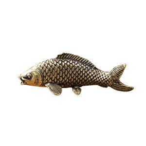 Bothyi - Figuritas De Peces De Latón Puro, Escultura Modelo Animal En Miniatura, Estatua De Pez Pequeña