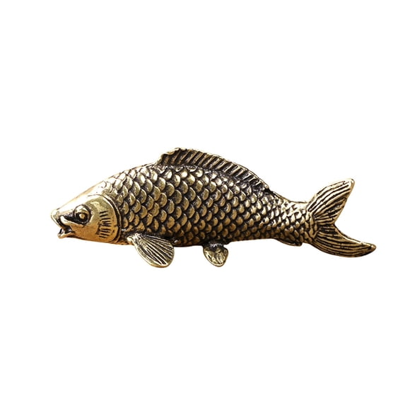 Figuritas De Peces De Latón Puro, Escultura Modelo Animal En Miniatura, Estatua De Pez Pequeña