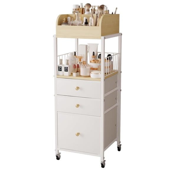 Organizador de Maquillaje ZQUYAJ con Carrito Rodante y Cajones