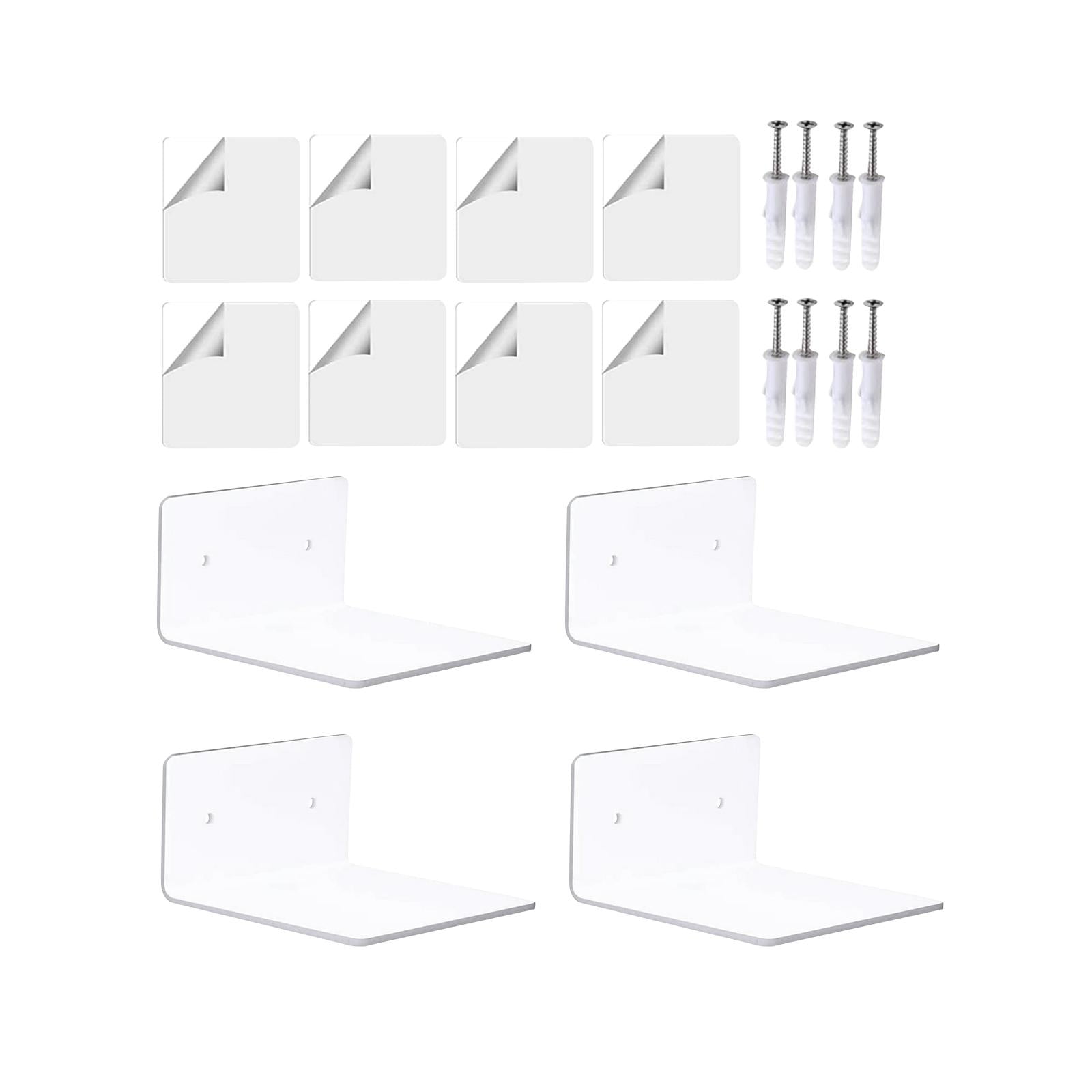 Bothyi - 4 Piezas Estantes De Pared Pequeños Estantes Flotantes Para Dormitorio Sala De Estar Blanco