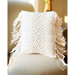 Genérico - Fundas De Cojin Set De 2 Estilo Bohemio 45X45 Cm Blanco 02