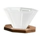 thumbnail image 1 of Taza De Filtro Octogonal De Resina Con Soporte De Madera De Nogal Taza De Café De Origami Estable Transparente, 1 of 3