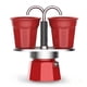 thumbnail image 1 of Set Cafetera Mini Express 2 Tazas + 2 Vasitos Rojo, 1 of 2