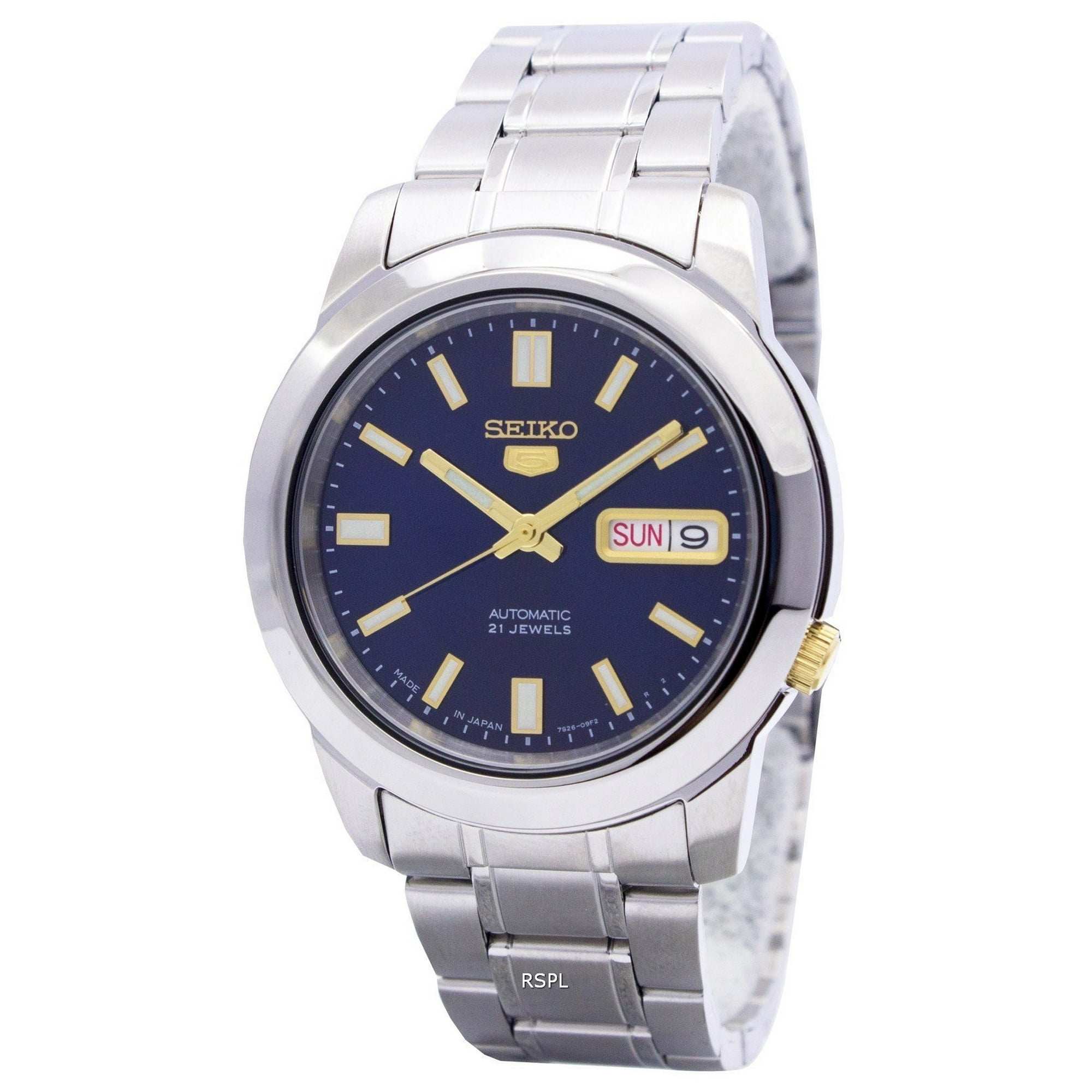 Reloj Seiko 5 Automatic Con Esfera Azul Para Hombre Snkk11j1