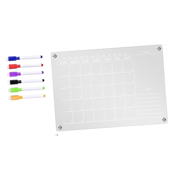 Tablero de borrado en seco para nevera, tablero de calendario mensual, tablero de planificación, tablero de mensajes, tablero de planificación semanal