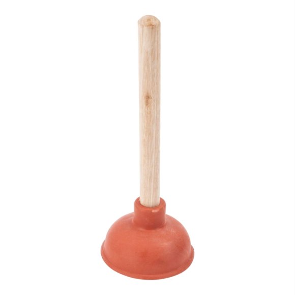 Plunger LDR Industries con mango de 4 pulgadas, 23 cm, color rojo