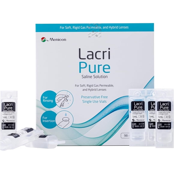 Solución salina para lentes Menicon LacriPure 5 ml, 98 viales
