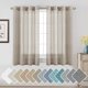 thumbnail image 1 of Cortinas de lino semitransparente H.VERSAILTEX, 2 paneles, 132 x 137 cm, color topo, 1 of 7
