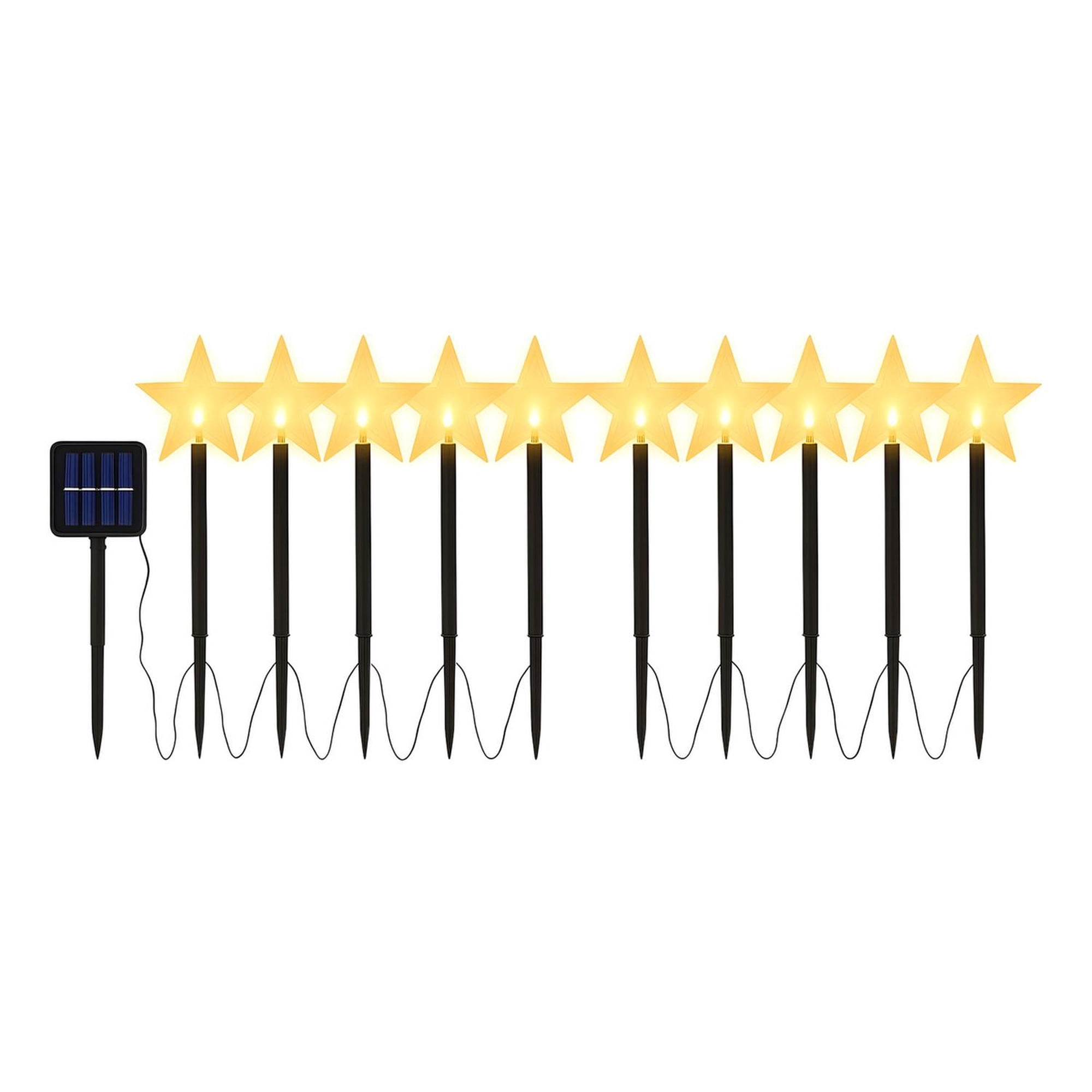 Pasteleriuscl - 10 Guirnalda Solar Guirnaldassolares Lampara Jardin Estrella Amarillo
