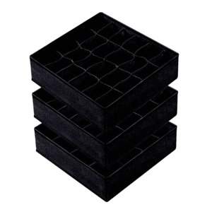 Magideal - 3X,Divisores Del Organizador Del Cajón De La Ropa Interior Del Calcetín,Organizadores Del Cajón Del Calcetín,Organizador Del Cajón Del Armario Del Negro