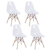 Tododescuento - Set De 4 Sillas Eames Dsw - Transparente
