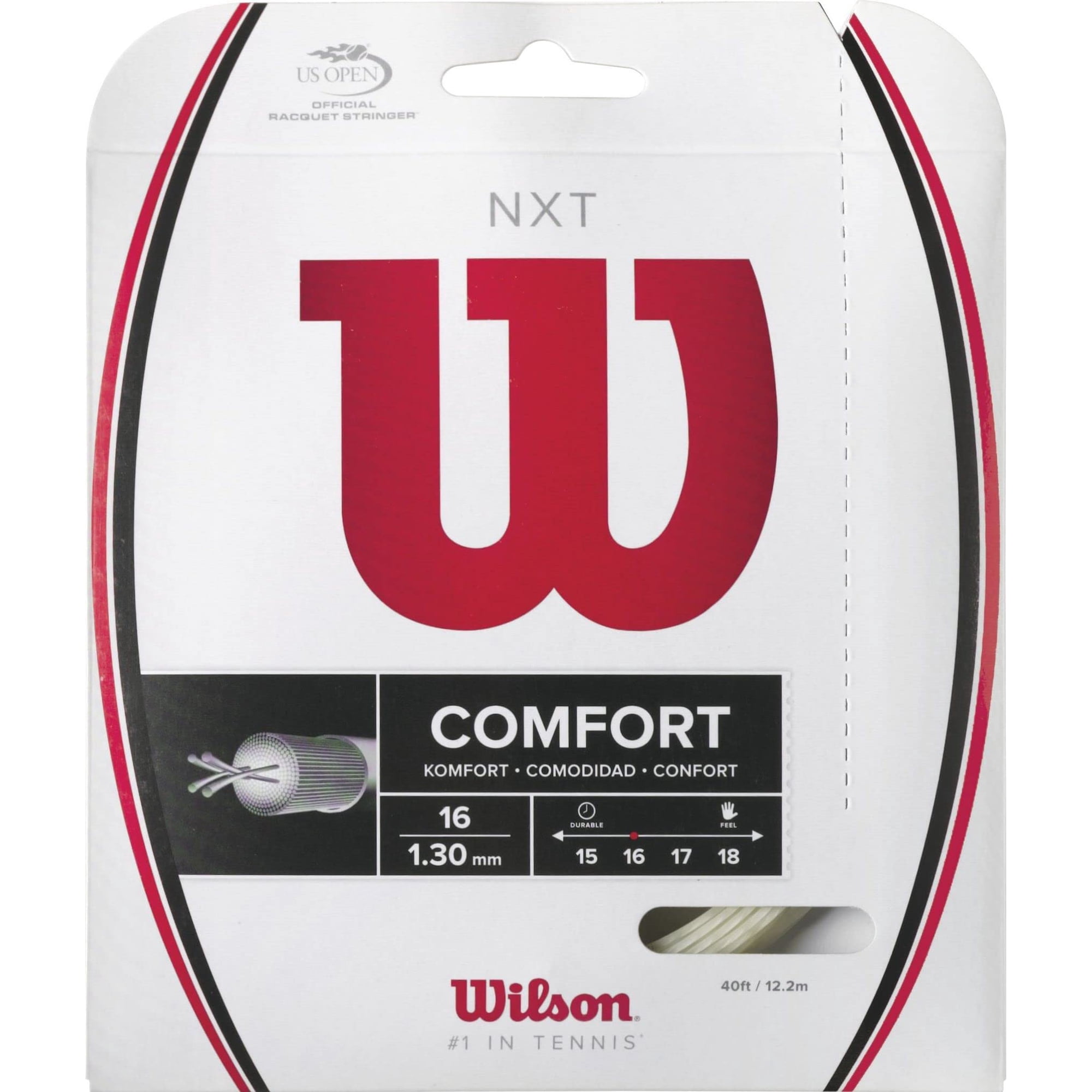 Juego De Cuerdas De Tenis Wilson Nxt Power 16, Color Blanco