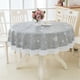 thumbnail image 1 of Mantel redondo de vinilo de encaje de 60 pulgadas con reverso de franela, impermeable, resistente al aceite y a las manchas, ideal para picnics al aire libre, camping, cocinas interiores, comedores y, 1 of 5