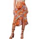 thumbnail image 1 of INSPIRE CHIC Falda Hawaiana para Mujer 2024 Verano Playa Fruncida Delantera Falda Tropical con Abertura M Naranja 1, 1 of 5