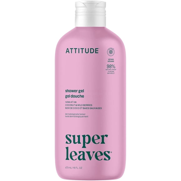 Gel de Ducha ATTITUDE Super Leaves 473 ml Coco Frutos Rojos EWG