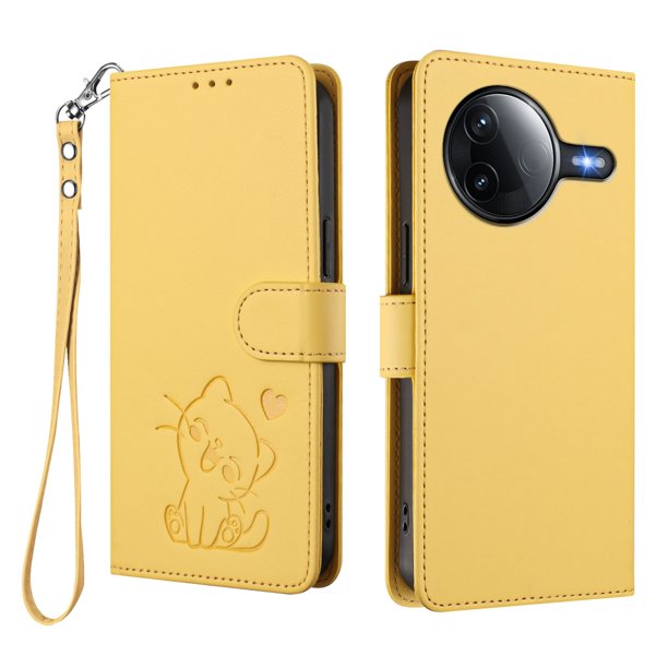 Funda Billetera con Espacio para Fotos para Xiaomi POCO F7 Pro, Amarillo