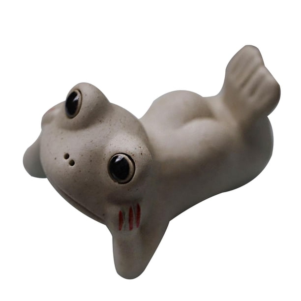 Estatuilla De Mascota De Té De Rana De Cerámica Estatuas De Animales Pequeños Accesorio Elegante Estilo Encantador C