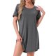 thumbnail image 4 of INSPIRE CHIC Camisón a Rayas Coloridas para Mujer Regreso a Clases Camiseta de Manga Corta Cuello Redondo Vestido Ligero Casual para Dormir 3XL Gris, 4 of 6