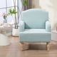 thumbnail image 1 of Modern Accent Chair with Retro Wooden Legs & Nailhead Trim, Small Fabric Club Chair, Comfy Upholstered Armchair Lounge Chair for Bedroom Living Room Single Sofa,Holds 300lbs(Sage), 1 of 3