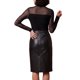 thumbnail image 4 of INSPIRE CHIC Camisetas de Mujer Cuello Alto Mangas Largas Ajuste Ceñido Blusa Transparente Doble Capa Para Salir Fiesta Malla Jersey Pequeño Negro, 4 of 6